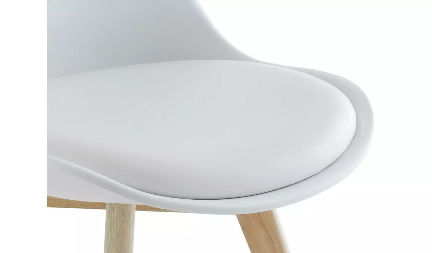 Assembled Habitat Jerry Pair of Dining Chair - White